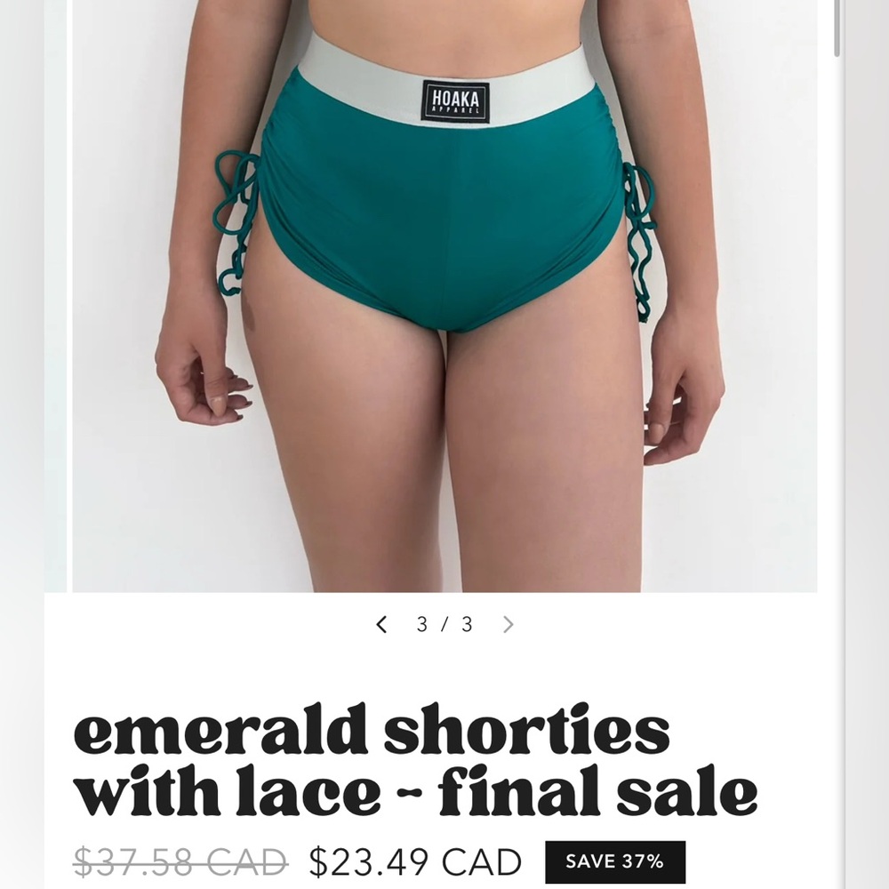 Hoaka Teal Lace-Up Women's Panties